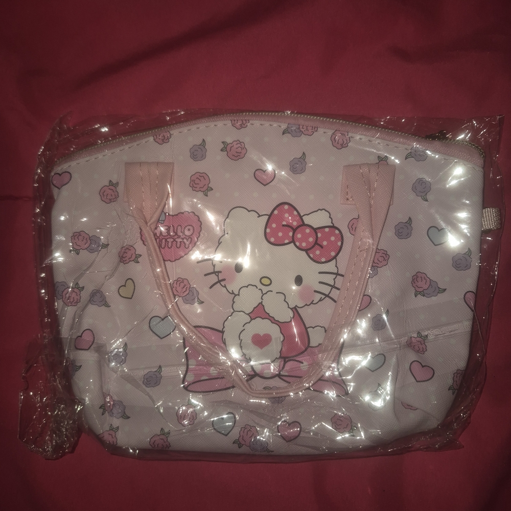 Hello Kitty Pastel Pink Heart Tote W/Strap